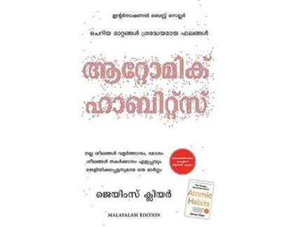 Livro Atomic Habits de James Clear e Prabha Zacharias (Malaiala)