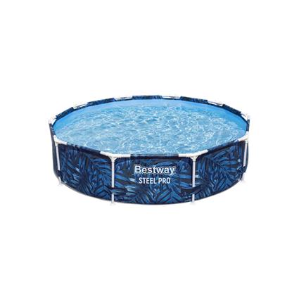 Bestway Piscina Redonda Acima Do Solo Aço Steel Pro Tropical Leaf Ø 305x66 Cm