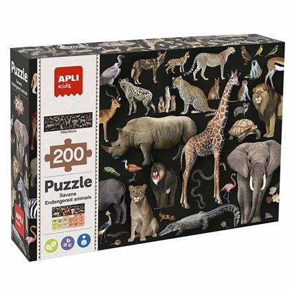 Puzzle 200p Animais da Savana em Perigo