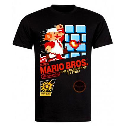 RockShark T-Shirt Noit Super Mario Bros Nintendo Nes Preto M