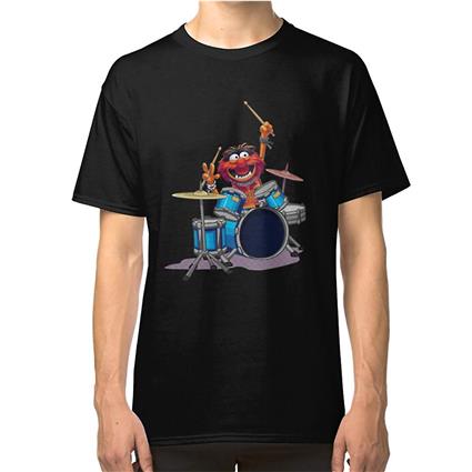 RockShark Baterista animal The Muppets Show T-shirt preto L