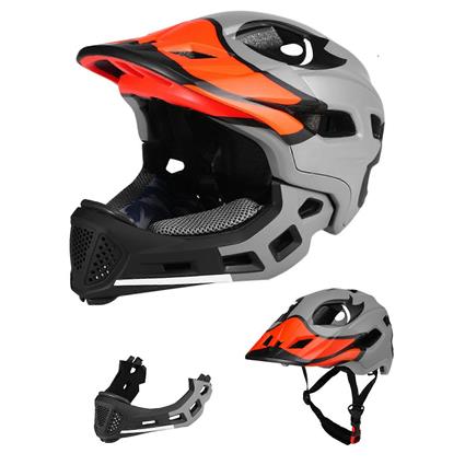 Lixada Crianças destacável Full Face Helmet Crianças Esportes Capacete de Segurança para Ciclismo Skate Roller Skate Roller Skate Cinza