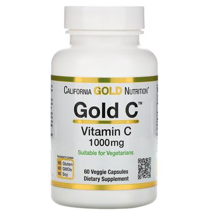 California Gold Nutrition, Ouro C, Vitamina C, 1.000 mg, 60 cápsulas vegetais