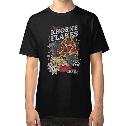 RockShark Caos khorne flocos Fortificados com sangue para a camiseta de deus do sangue preto M
