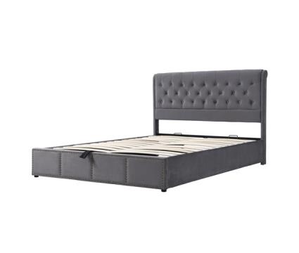 Cama estofada, estrutura de cama com armazenamento 161x207