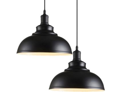 Lustre suspenso vintage E27, estilo retro, para sala e cozinha (2 peças)