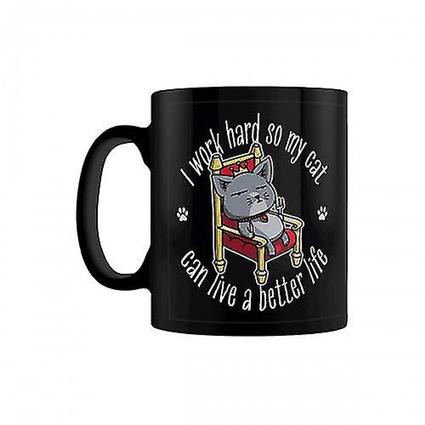 Grindstore eu trabalho duro para que meu gato possa viver uma caneca de vida melhor Preto One Size