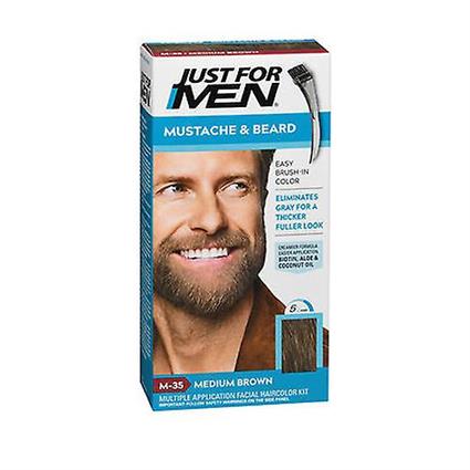 Just For Men Color Gel Mustache Beard, Medium Brown 1 each (Pack of 1)