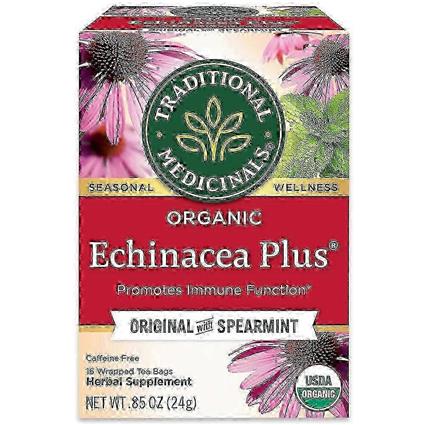Traditional Medicinals Echinacea Orgânico Plus Saquinhos de Chá de Ervas, 16 Ea