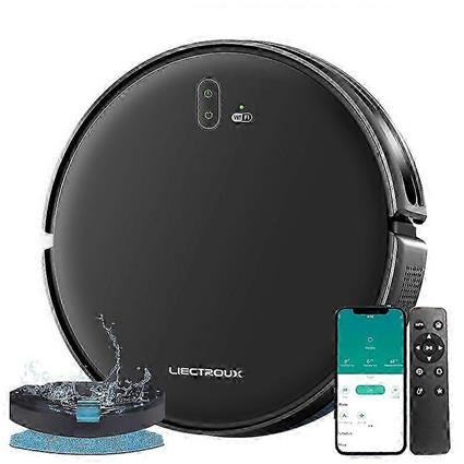 Aspirador de Pó Robô Liectroux L200 &com Mop, Navegação por Mapa, Limpeza Doméstica Varrindo, 4000PA, APP WIFI, Funciona com Alexa & Google Home