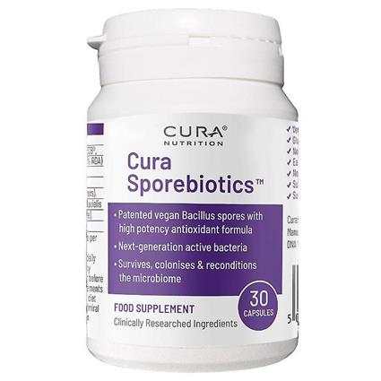 Cura Nutrition Sporebiotics com Cápsulas de Antioxidantes 30 (8000)
