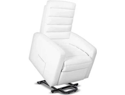 Poltrona de Massagem GRIDINLUX White Confort elevador (Branco - Pele Sintética - 70x100x73 cm)