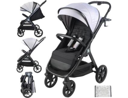 Twinly - Carrinho de Bebê Leve até 22kg Dobrável SPACELY, Carrinho Extra Grande e Confortável, Fácil de Dobrar, Capota XXL UPF-50, Capa de Chuva