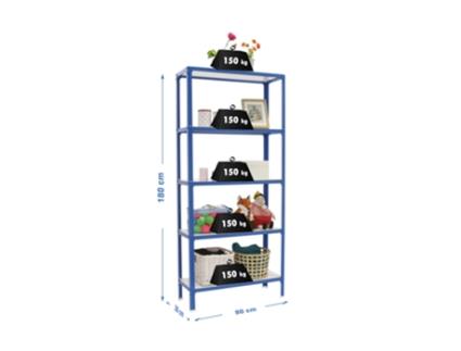 Simonhome Click Wood Mini Prateleira Metálica 5/300 Azul/branco