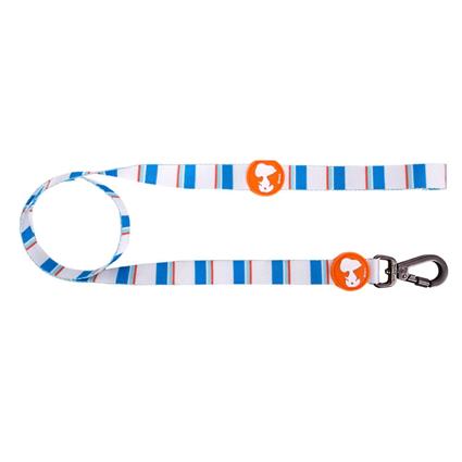 Guia para Cachorro Snoopy ZOOZ PETS Listras Azul e Laranja Xs