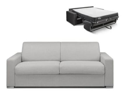 Sofá Cama DUNLOPILLO (214 x 94 x 85 Tamanho Cama: 160 - 179 cm - Veludo - Cinzento)
