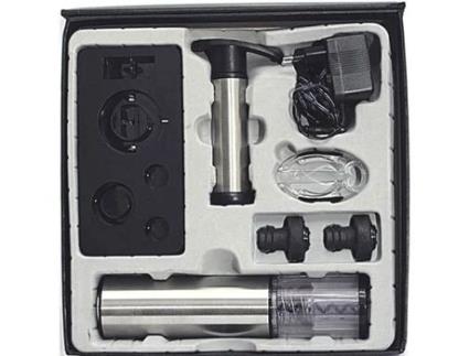 Saca-rolhas elétrico - VinBouquet - FI002 - Aço escovado - Conjunto 4 peças - Carregador incluído