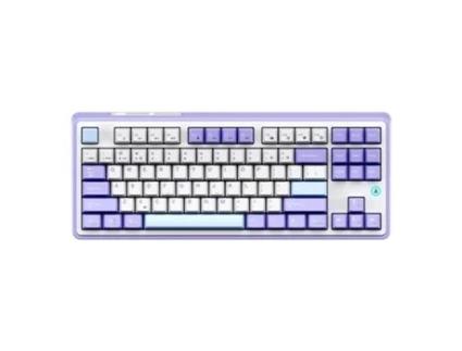 Teclado mecânico para jogos AJAZZ AK870, teclado de escritório com fio com eixo magnético RGB roxo branco azul