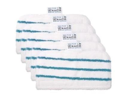 Conjunto de 5 almofadas de cobertura de microfibra para esfregona a vapor Decker FSM - branca ARTELYS