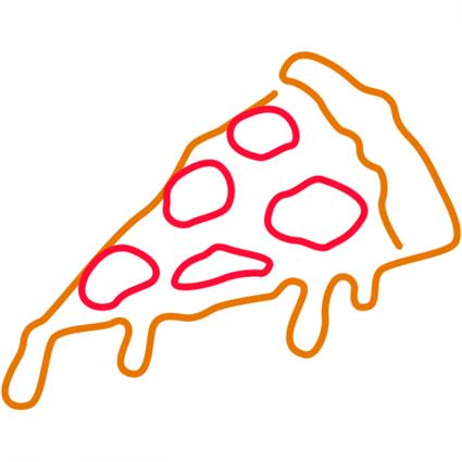 Led Sign 40 Pizza (orange/red)