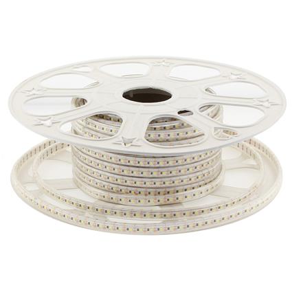 Fita led monocolor smd2835 chipled samsung dc24v 20 metros (100led/m) corte 10mm - ip67 branco quente