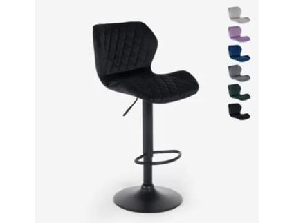 Banco de Bar Cozinha Moderno em Veludo Ajustável Jersey SUPERSTOOL