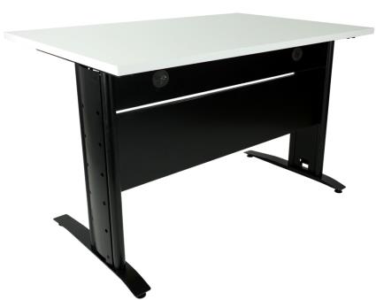Secretária Soho 1200x800x750mm Branco / Preto - Trabalha com Estilo