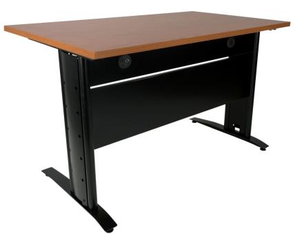 Secretária Soho 1200x800x750mm Cerejeira / Preto - Trabalha com Estilo