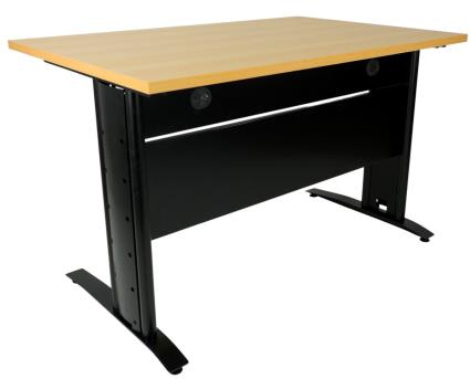 Secretária Soho 1200x800x750mm Faia / Preto - Trabalha com Estilo
