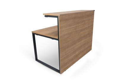 Balcão Receção 1400x800x1100mm Kclose Melamina Cerejeira Chocolate / Antracite