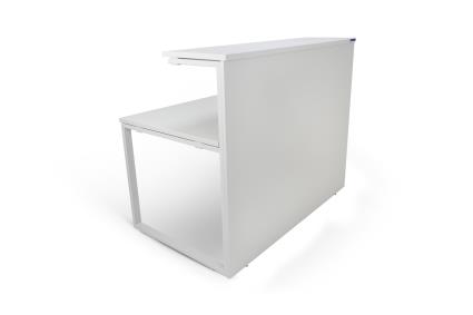 Balcão Receção 1400x800x1100mm Kclose Melamina Cinza / Cinza