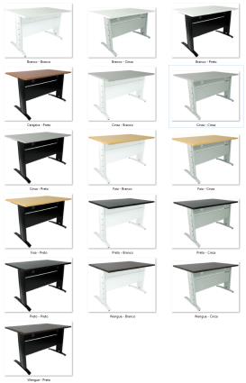 Secretárias de Escritório 1400x800x750mm Soho Antracite / Branco