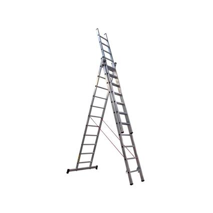 Escada Tripla Litan em Alumínio 3x9 degraus 2.5+2.5+2.5MT