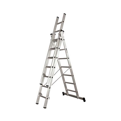 Escada Tripla Litan Profissional de Alumínio 3x23 degraus 6+6+6MT
