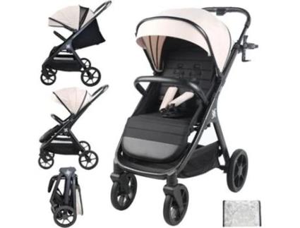 Twinly - Carrinho de Bebê Leve até 22kg Dobrável SPACELY, Carrinho Extra Grande e Confortável, Fácil de Dobrar, Capota XXL UPF-50, Capa de Chuva