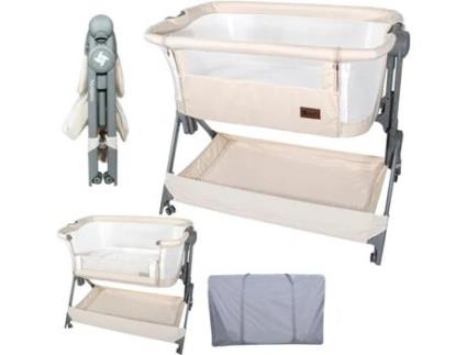 Twinly - Berço Co-Sleeping para Bebê, Miniberço Portátil de Viagem, Dobrável com Facilidade, Compacto, Altura Ajustável em 5 Posições, Desde o Nascime