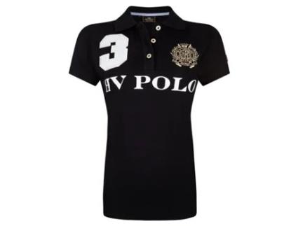Polo de Mulher para Equitação HV POLO Favouritas Preto (XS)