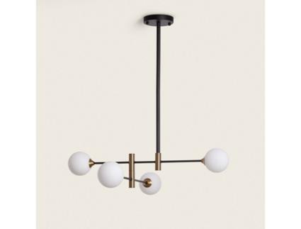 Candeeiro Suspenso Metal e Vidro Bull 4 LEDKIA