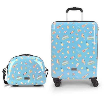 Gabol Mala Com Rodinhas Happy Mr Wonderful Spinner Set 55/20 Tsa 37.4l + 14.8l