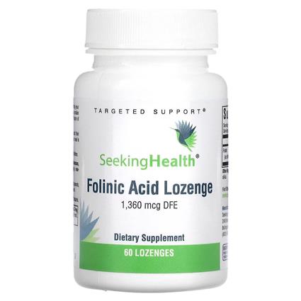 Seeking Health, Pastilha de Ácido Folínico, 1.360 mcg DFE, 60 Pastilhas