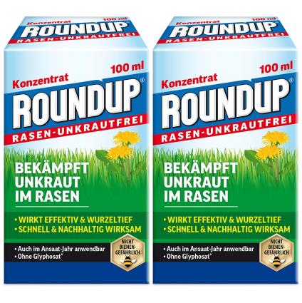 2 x ROUNDUP® Gramado Weed Free Concentrado, 100 ml