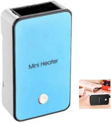Shindat Mini Aquecedor Elétrico Portátil Escritório Pequeno Radiador Aquecedor Máquina Dormitório de Estudante 50W 110-220V, Azul