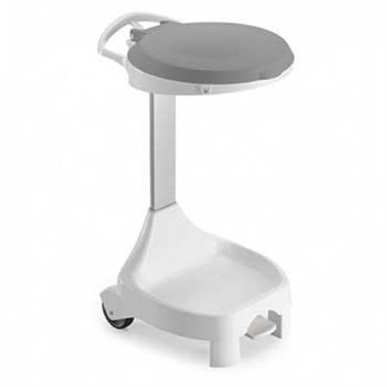Contentor 120L Smile W-70 c/Pedal e Rodas Branco com tampa Cinza