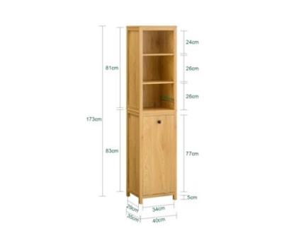 Armário Alto Para Casa De Banho Armário Alto Para Casa De Banho Com 3 Prateleiras E 1 Porta 40 X 35 X 173 Cm Bzr95 Sn Sobuy
