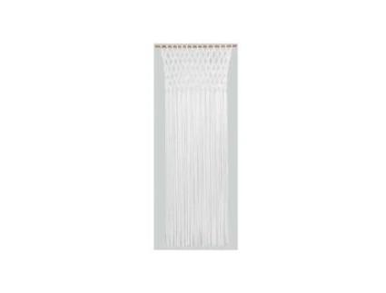 Cortina de Porta Trança Macramé em Jersey de Algodão Cor Branca 90 X 200 Cm MOREL Branco