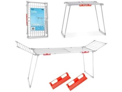 Tendedero de Pé Dobrável Lydia - 27 Metros em Aço Inoxidável para Secagem Eficiente