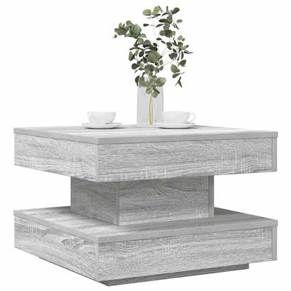 vidaXL Mesa de centro rotativa a 360 graus 50x50x34,5 cm sonoma cinza