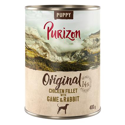 Purizon 24 x 400 g comida húmida para cães - Pack económico - Frango com caça e coelho
