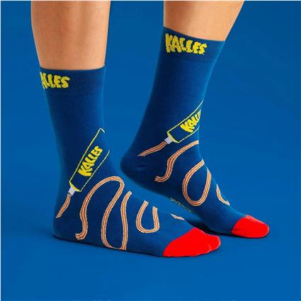 Svensk Husman Meias Kalles Caviar Azul tamanho 36-40