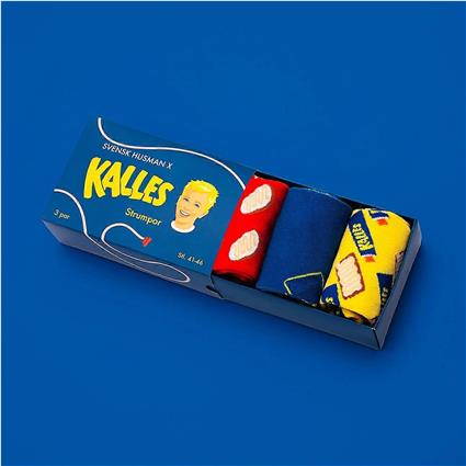 Svensk Husman Meias Kalles Caviar Tamanho da caixa 36-40 Pacote de 3